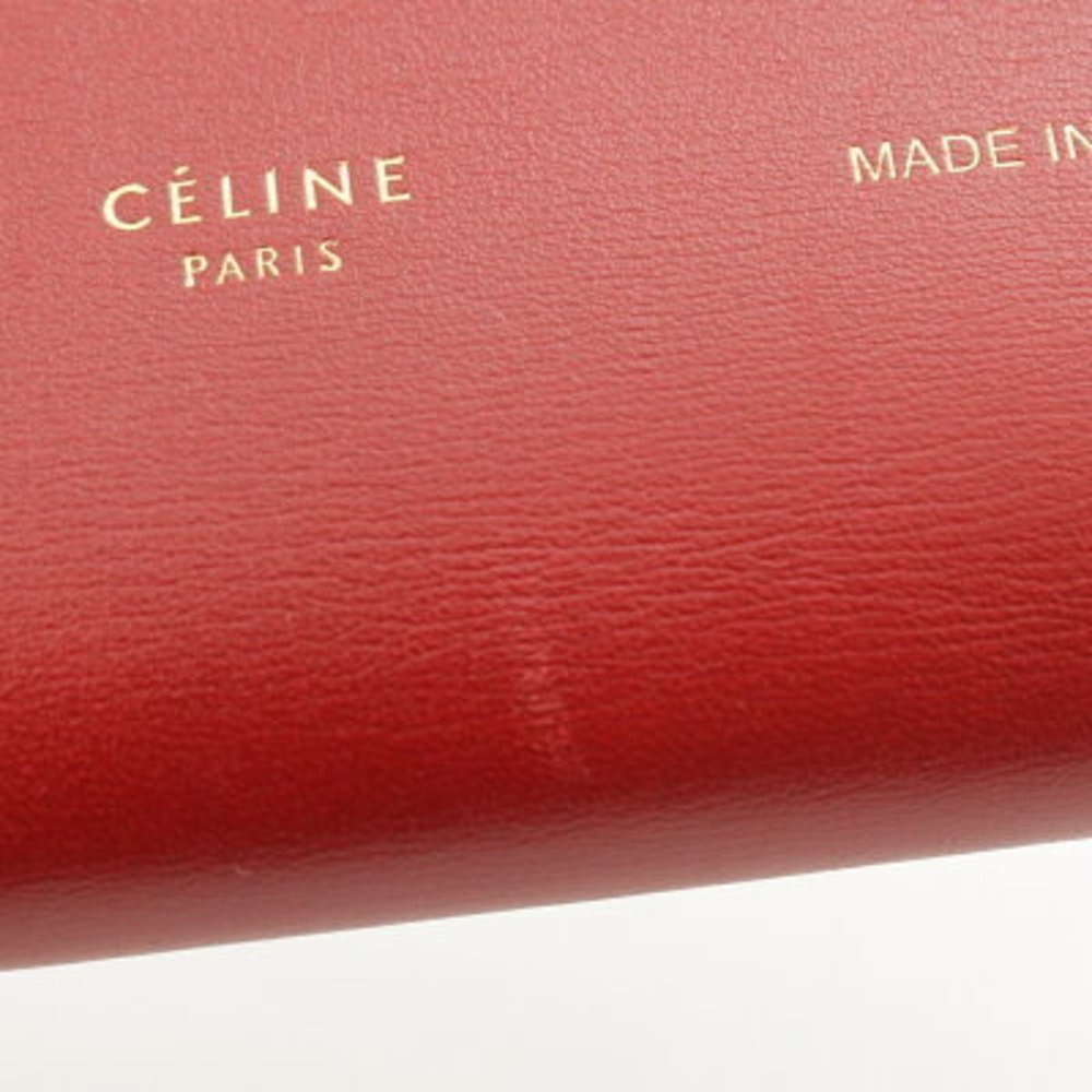 Celine Strap Large Multi Function Long Wallet Red… - image 7